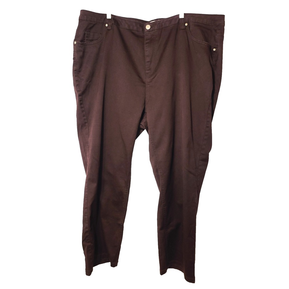 Catherines Women's Straight Leg Jeans - Dark Brown